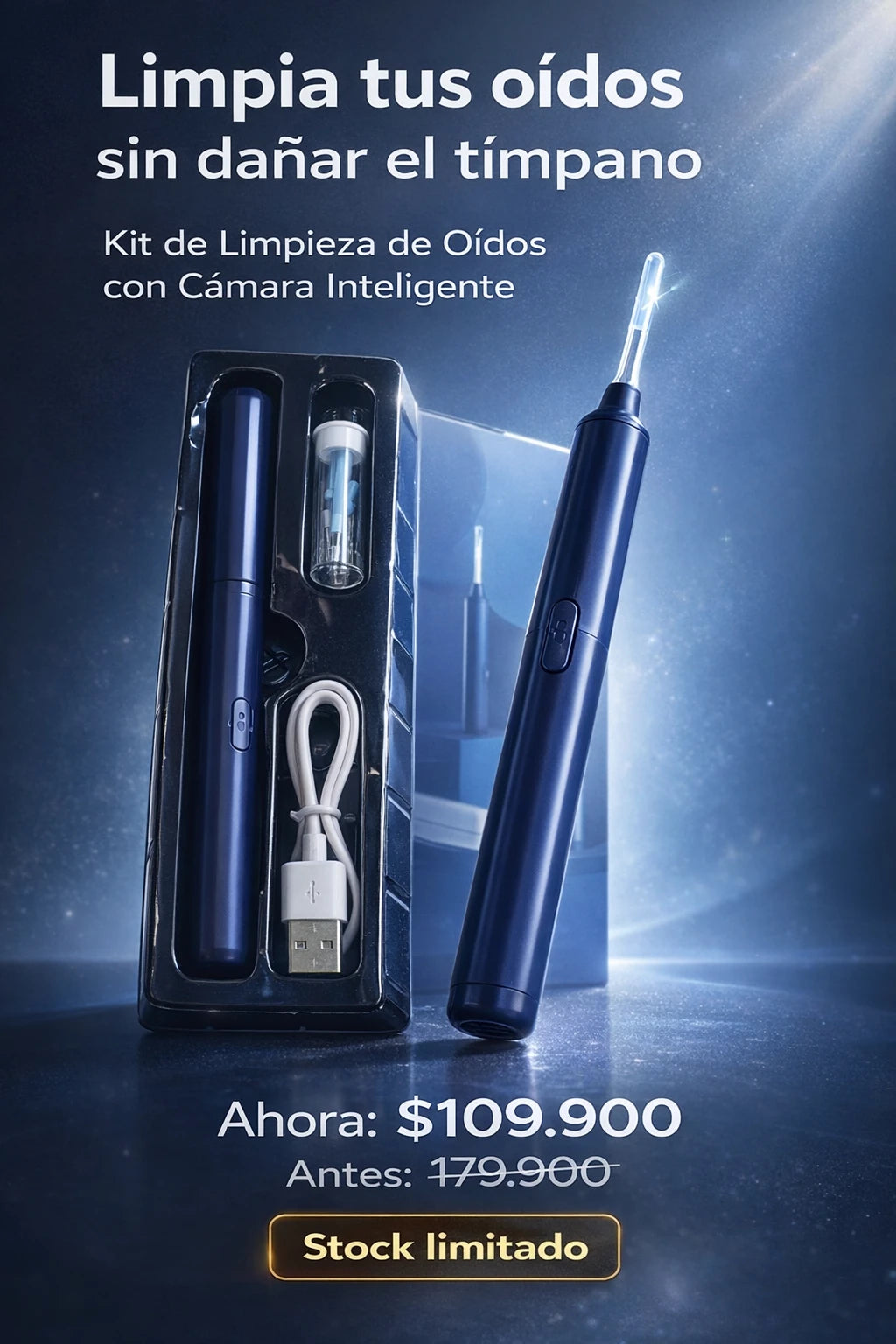 Kit de Limpieza de Oídos con Cámara Inteligente